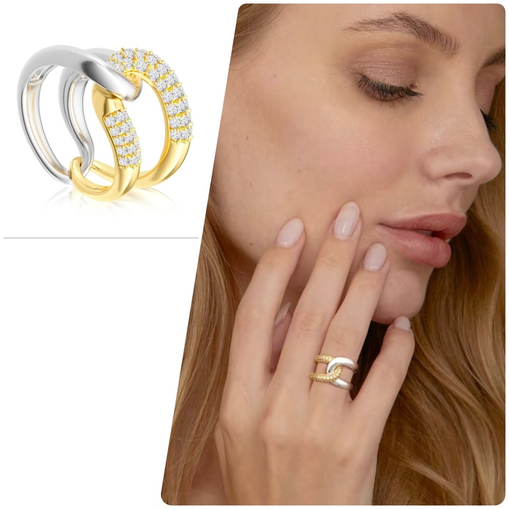 Elegant Gold and Silver Women's Ring